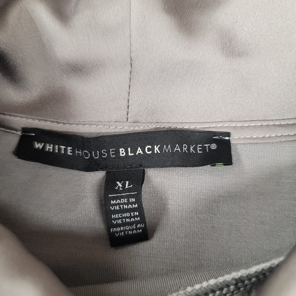 White House Black Market Gray Cowl Neck Zipper Detail Tunic Top XL - Picture 4 of 6